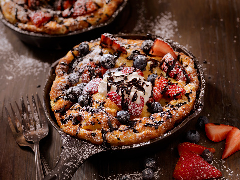 Sweet Berry Skillet, Dutch Baby Pancake  -Photographed on Hasselblad H1-22mb Camera