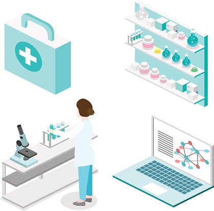Isometric Flat 3d Concept Vector Interior Of Science Laboratory Stock ...