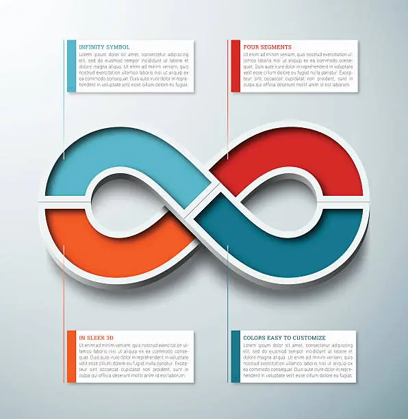 Vector illustration of Infinity Symbol  - 3D Infographic Element