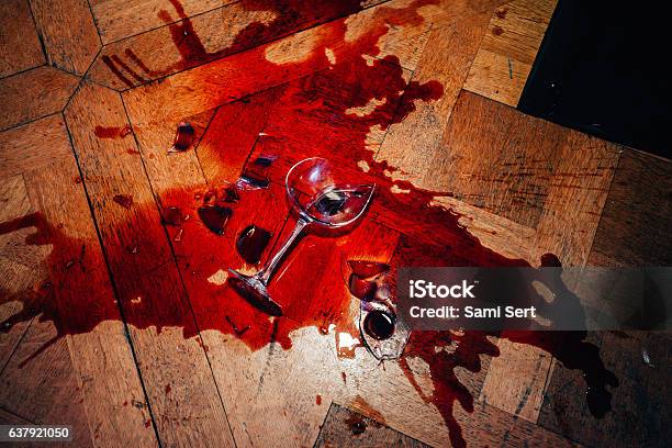 Broken Red Wine Glass Stock Photo - Download Image Now - Wine, Spilling, Broken