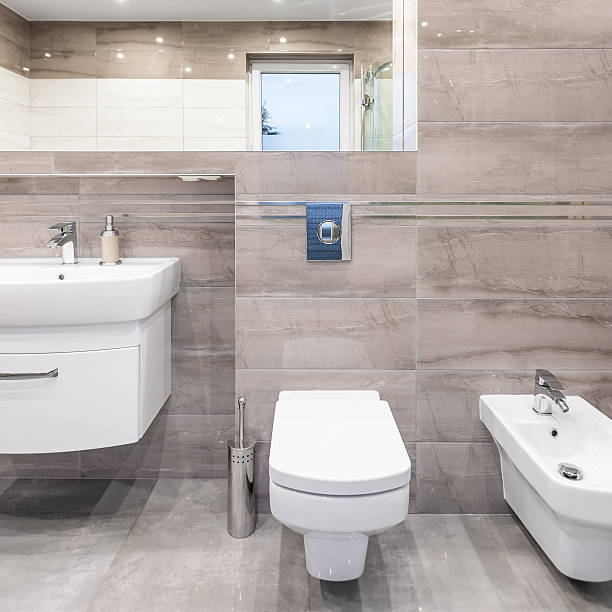 istock Villa bathroom in beige 637924096