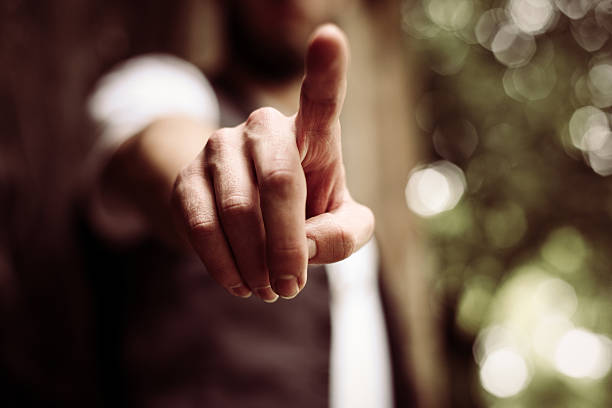 istock Man pointing to the index finger. 637927274