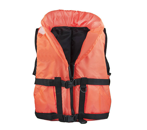 구명조끼 오렌지 - life jacket isolated safety jacket 뉴스 사진 이미지