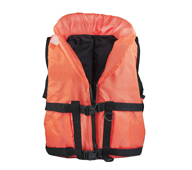 colete salva-vidas laranja - life jacket equipment safety jacket - fotografias e filmes do acervo