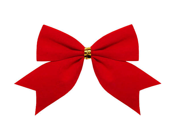 istock Red bow ribbon isolated on a white background 637929658