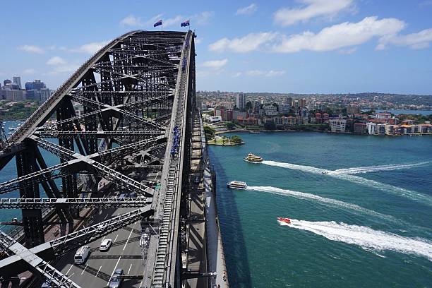 istock Sydney Harbour Bridge Climbers from the Pylon Lookout Tower 637930900