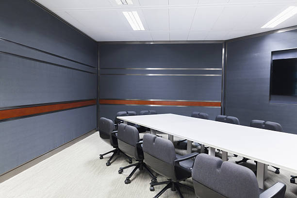 istock View of executive conference room in business office 637932384