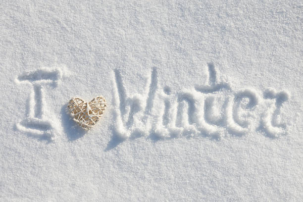 istock Love winter snow inscription 637934738