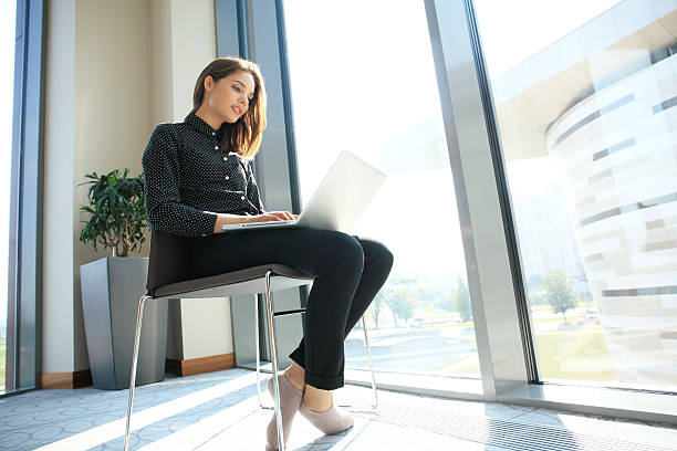 istock Young Business Woman Working Creative Startup modern Office 637937086