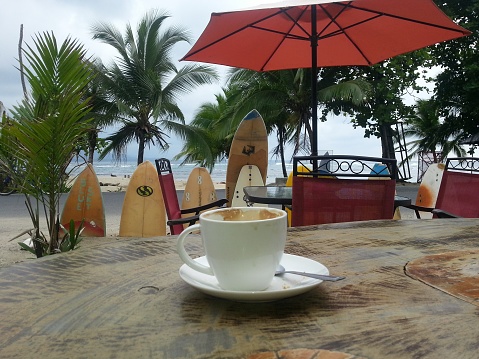 Coffee on the beach in Costa Rica