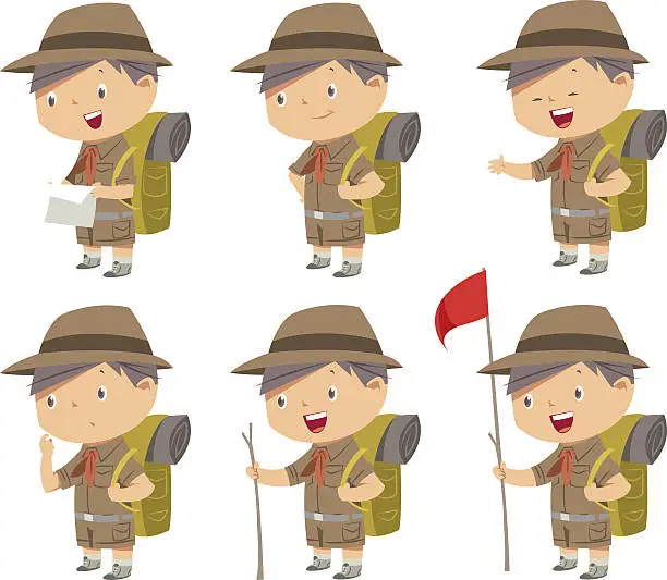 Vector illustration of Cute boy scout