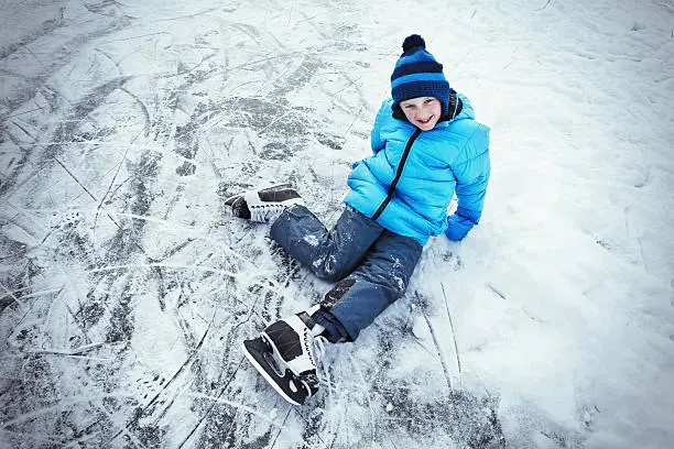 Photo of Boy falling during ice skating