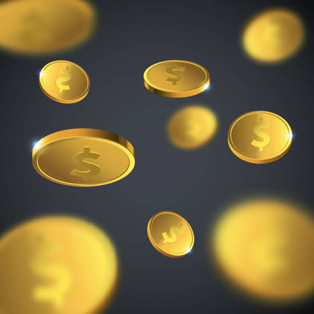 istock Vector Illustration of flying golden coins. Money isolated. 637943412
