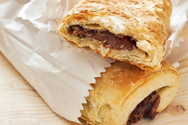 istock Puff pastry with chocolate filling 637943960