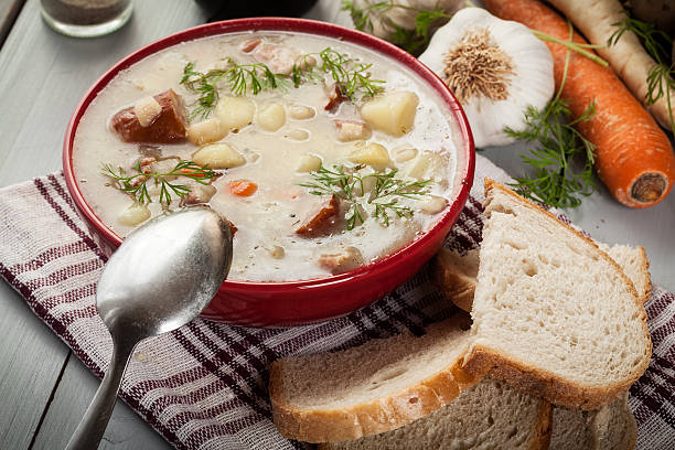 istock Sour soup made of rye flour 637945622