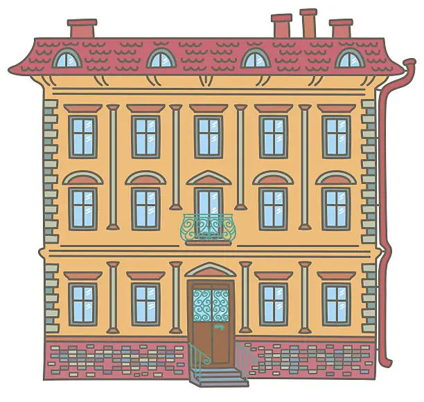 Vector illustration of Ancient house