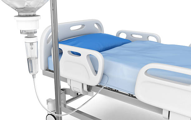 istock IV drip with hospital bed 637947548