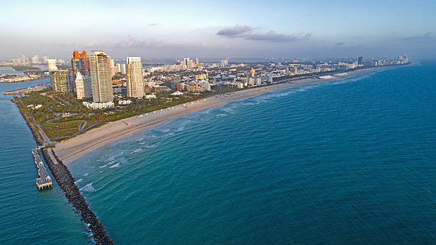 istock Miami Beach Florida Sunrise Aerial Landscape Panorama 637947868