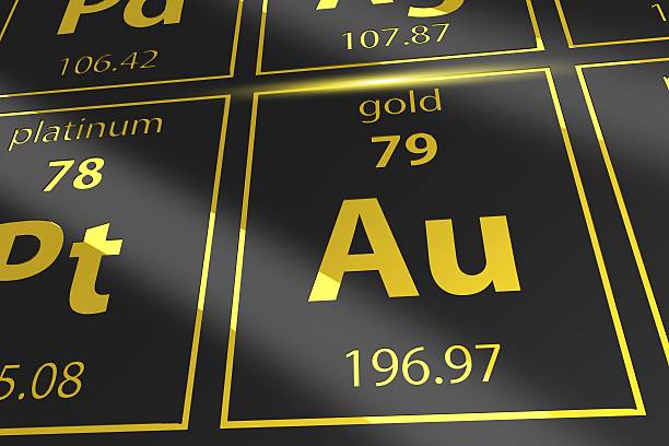 istock Periodic Table Golden Au 637948386