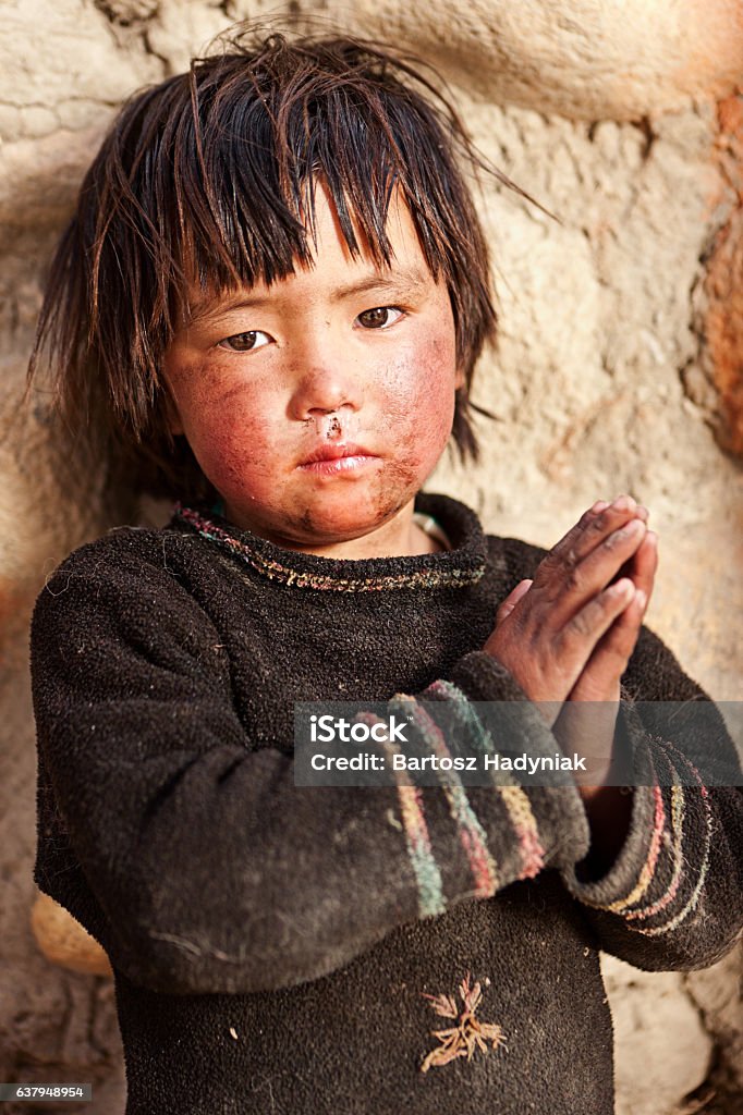 Porträt von Tibet Kind - Lizenzfrei Nepal Stock-Foto