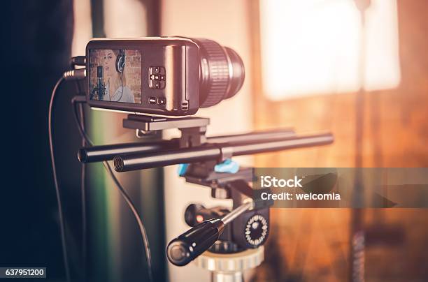 Video Equipment In Action Stock Photo - Download Image Now - Adult, Arts Culture and Entertainment, Camera - Photographic Equipment