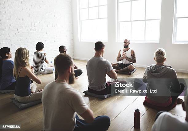 Diversity People Exercise Class Relax Concept Stock Photo - Download Image Now - Group Of People, Men, Exercising