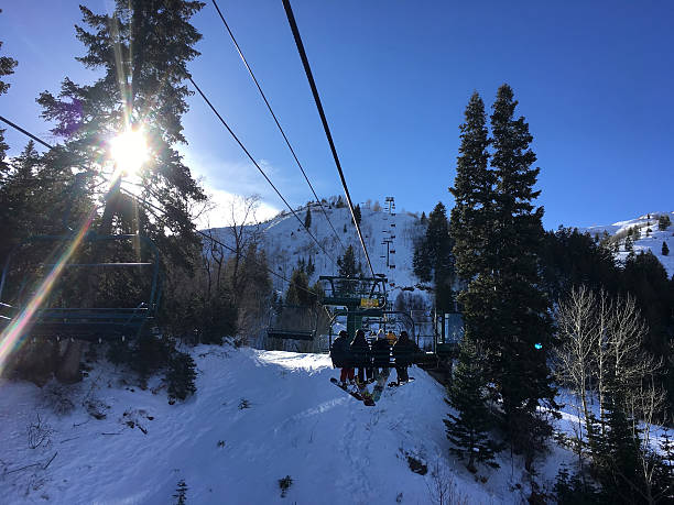 sundance mountain resort im winter - squaw peak stock-fotos und bilder