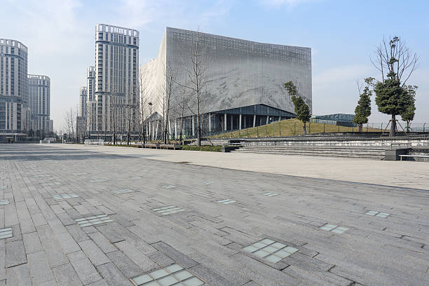 istock empty pavement and modern buildings in city 637956984