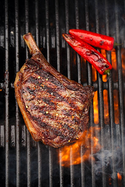 istock food meat - beef steak on bbq barbecue grill with 637959532