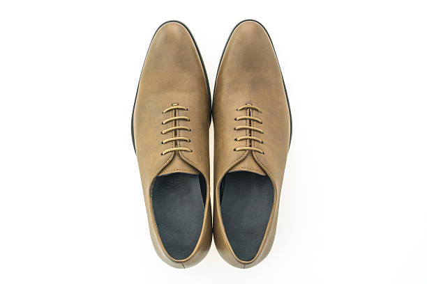 istock Beautiful elegance and luxury leather brown men shoes 637963272