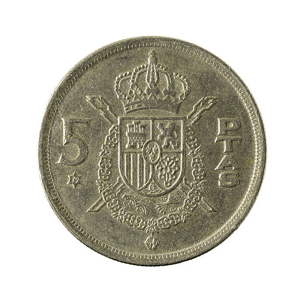 istock five spanish peseta coin (1975) isolated on white background 637975512