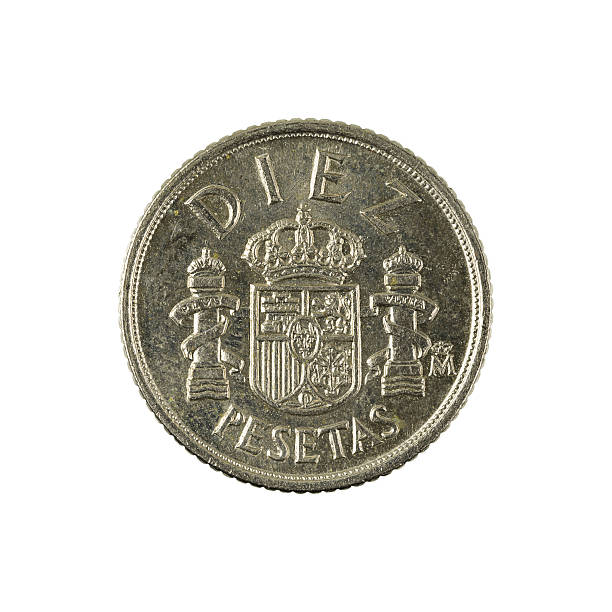istock ten spanish peseta coin (1984) isolated on white background 637975596