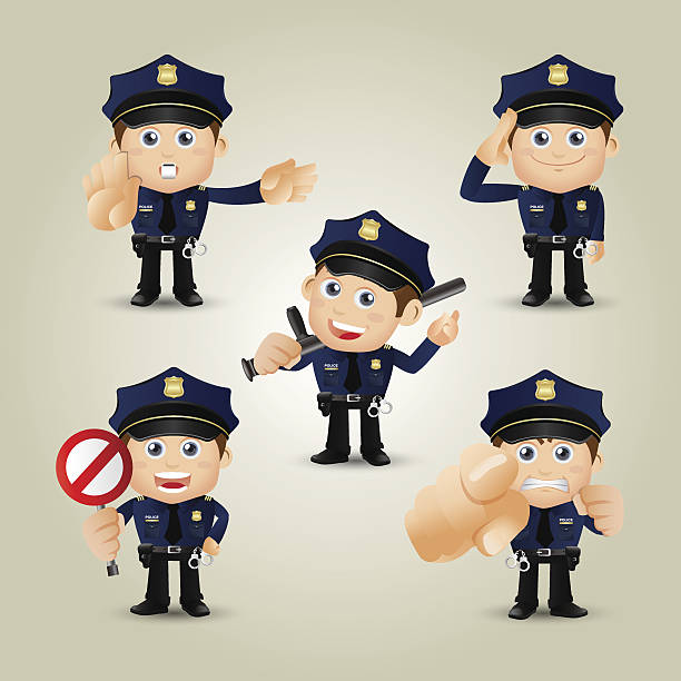 People Set - Profession - Policeman People Set - Profession - Policeman designate stock illustrations