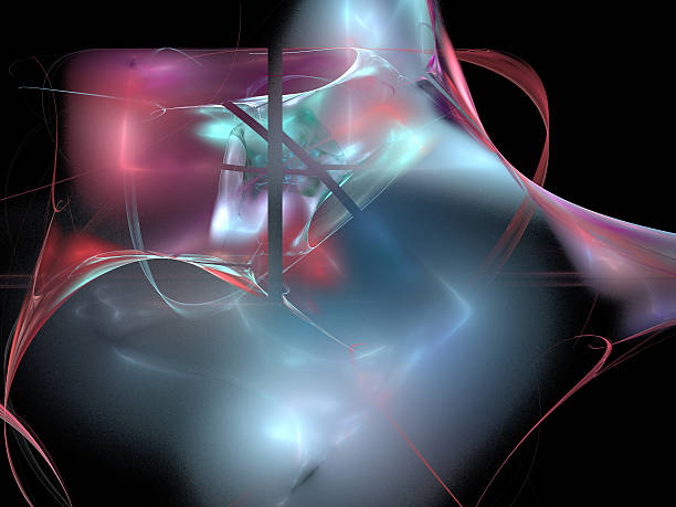 istock image of one Digital Fractal on Black Color 637980142