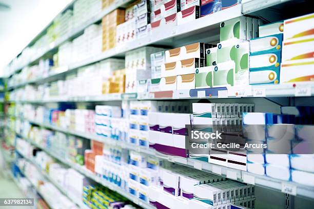 Trusted Brands To Treat Your Symptoms Stock Photo - Download Image Now - Pharmacy, Medicine, Shelf