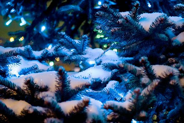 istock Christmas tree decorated with garlands 637988278