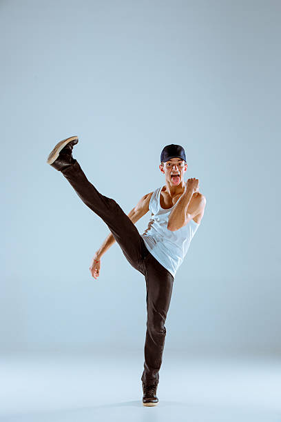 istock The man dancing hip hop choreography 637990906