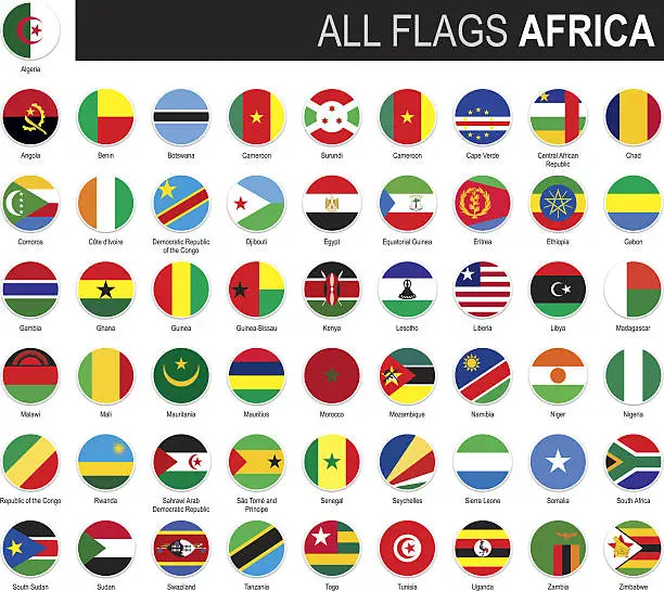 Vector illustration of flags of Africa