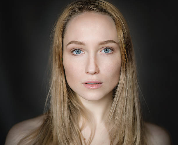 istock Young woman with blue eyes. 637995318