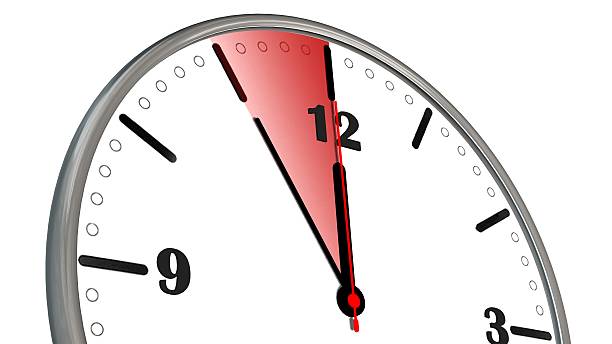 istock 5 to 12 clock - time to act concept isolated 637997762