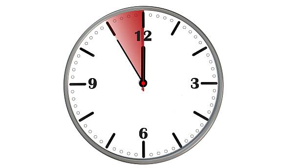 istock 5 to 12 clock - time to act concept isolated 637997792