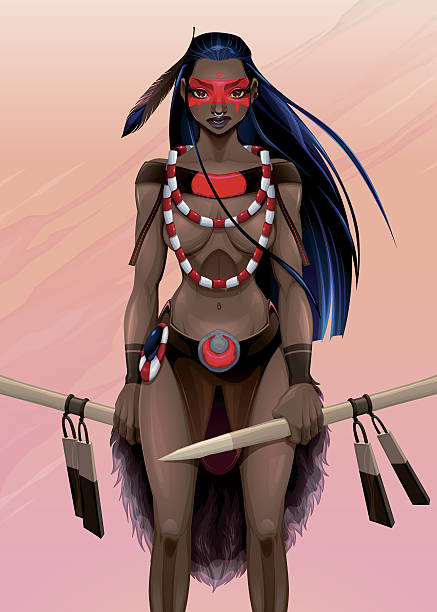 Beautiful amazon warrior Beautiful amazon warrior. Vector illustration african warriors stock illustrations