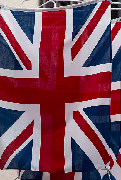 istock Rows of Union Jack flag Flags in London 638008952