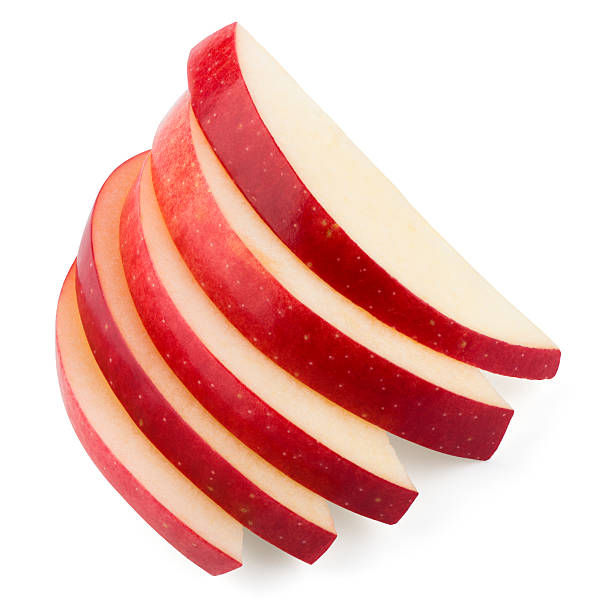 istock Apple slices isolated on white. With clipping path 638008964