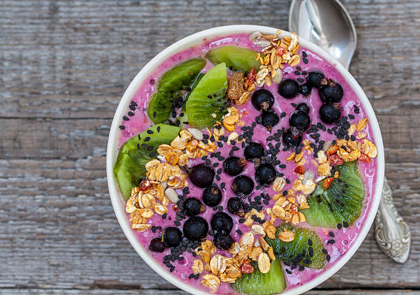 istock Smoothie bowl with kiwi, sesame seeds, muesli 638009258