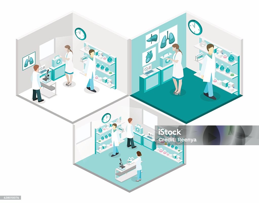 Isometric Flat 3d Concept Vector Interior Of Science Laboratory Stock ...