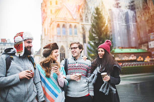 istock Winter vacation in city with friends 638014622