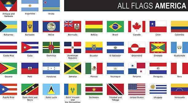 illustrazioni stock, clip art, cartoni animati e icone di tendenza di bandiere dell'america - barbados flag illustrations