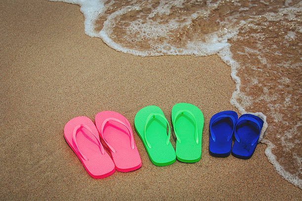istock family on beach concept - flip flops at sea 638020246