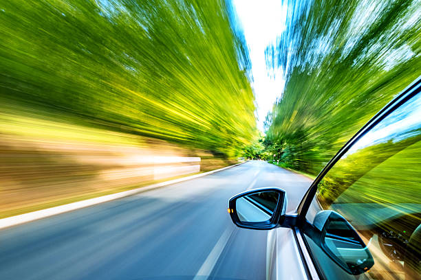 condução em estrada - nature selective focus green vertical imagens e fotografias de stock